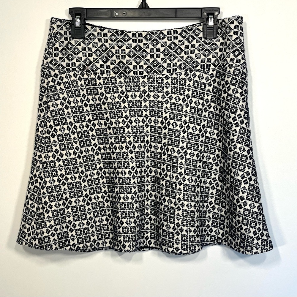 Tory Burch geometric print career wear skirt, preppy, lined, 6, navy off… - Picture 3 of 8